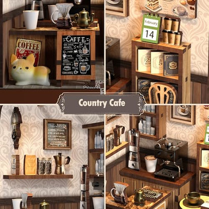DIY Miniature House Kit, Dollhouse Diorama - Country Cafe