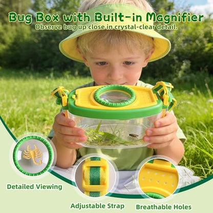 Kids Gardening Tools and Bug Catcher Kit with Wheelbarrow Sets, Ages 2 3+ - color: Green-18pcs