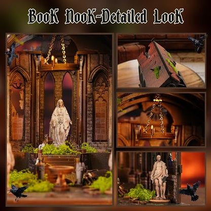 VORATHIS Book Nook Kit, DIY Miniature House Kit for Adults (Lost Cathedral) - color: Lost Cathedra