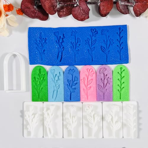 Xaekicr A1-4-9B-Handmade Jewelry Pendant Crafting Kit,Flower Plastic Molds Set, DIY Polymer Clay Printing Tools - color: A color