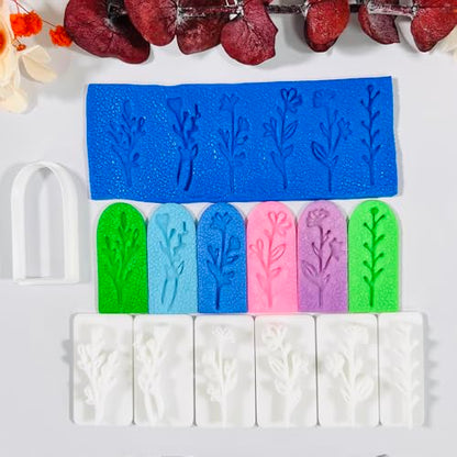 Xaekicr A1-4-9B-Handmade Jewelry Pendant Crafting Kit,Flower Plastic Molds Set, DIY Polymer Clay Printing Tools - color: A color