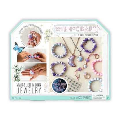 Bright Stripes Wish*Craft Marbled Moon DIY Jewelry Kit for Kids, Ages 8+ - style: DIY Marble Moon Clay