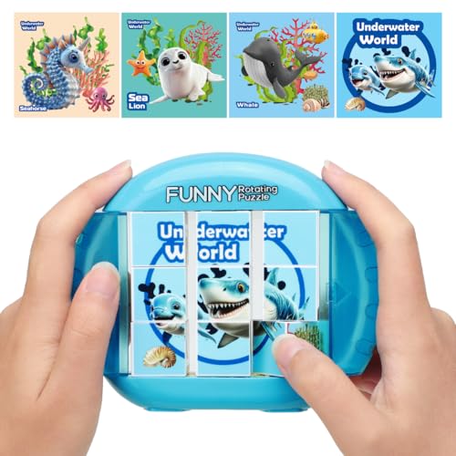 Rotating Puzzle for Toddlers Kids 3+, Travel Essentials Toys - color: Marine Life