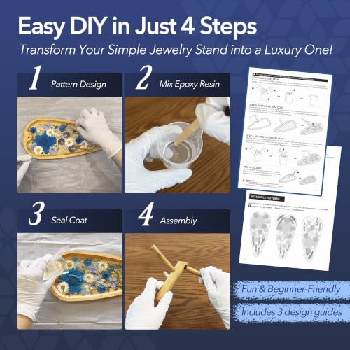 Auraeve All-in-One DIY Resin Craft Kit - Flower Jewelry Stand for Adults