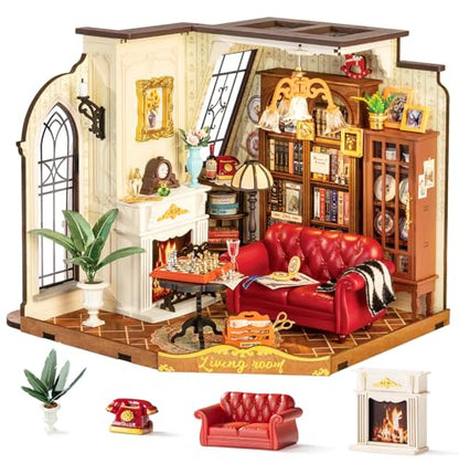 Rolife Living Room DIY Miniature Dollhouse Kit Gift for Adults - color: Catherine's Living Room