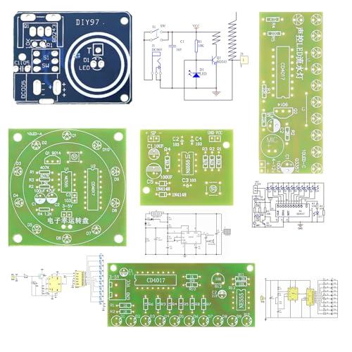 Soldering Practice Kit 5 DIY Electronics Projects Soldering Kit DIY Tesla Coil Simple Welding Skills Plug-in Circuit Kit Learn Soldering Kit for Beginners (5-Kits-TSL) - style: Soldering-All