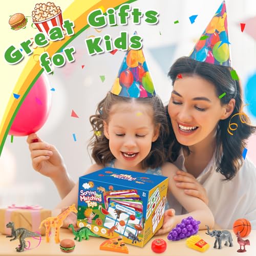 Montessori Sensory Toys for 3-8 Year Olds | 58-Piece Learning & Sorting Games with Mystery Box | Preschool Activities & Speech Therapy Gifts | Easter Basket Stuffers, Birthday Gifts for Boys & Girls