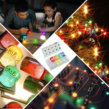 500pcs 10 Colors 5mm LED Light Diode, 20M Copper Foil Conductive Tape