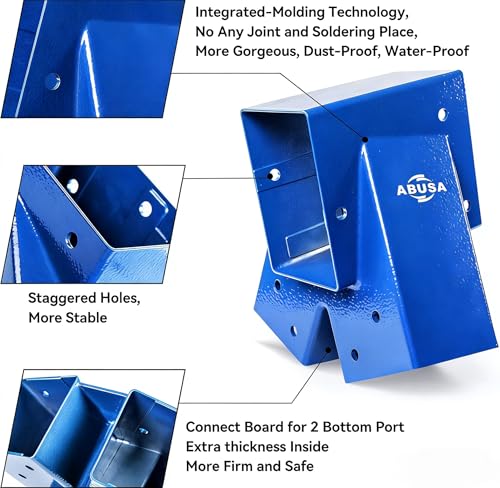 ABUSA Heavy Duty Swing Sets Brackets Including 2 Blue A-Frame Swing Set Brackets and 4 Swing Hangers for Playground Equipment Mounting Parts Hardware Included (Blue006) - color: Light Blue