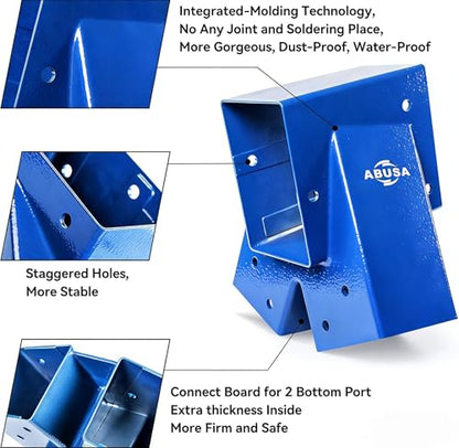 ABUSA Heavy Duty Swing Sets Brackets Including 2 Blue A-Frame Swing Set Brackets and 4 Swing Hangers for Playground Equipment Mounting Parts Hardware Included (Blue006) - color: Light Blue