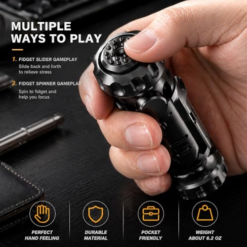 Fidget Slider Adults Metal Fidget Toys: EDC Fidget Toy Executive Desk Toy Stress Relief Toy for Keep Focus & Relief Stress