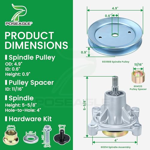 604214 Spindle Assembly - Hustler Raptor 52 Inch Deck Rebuild Kit - size: A20 3x604214 Spindle Kit