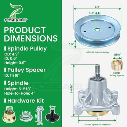 604214 Spindle Assembly - Hustler Raptor 52 Inch Deck Rebuild Kit - size: A20 3x604214 Spindle Kit