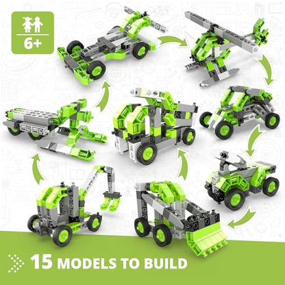 Engino Creative Builder STEM Toys, 15 Multimodel Set, STEM Kit for Kids 6+, Building Toys, Gift for Boys & Girls, Fun Construction Models, Engineering Kit for Young Invetors - style: 15 Multimodel Set