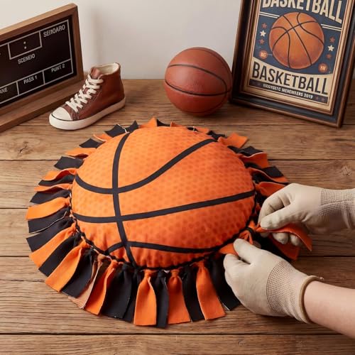 Weysat 6 Sets Basketball Tied Pillow Craft Kit No Sew Basketball Pillows - style: Basketball