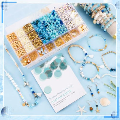 Wurosi Jewelry Making Supplies Kit, Bracelet Making Kit for Adult - color: Blue