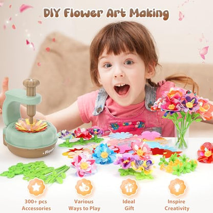 GirlsHome 300+PCS Fabric Flower Bouquets Toys, DIY Flower Craft Kits - color: Green Brown