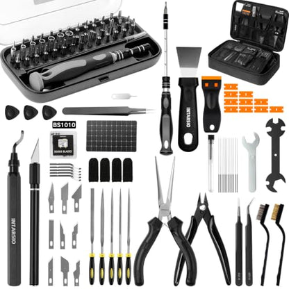 60pcs 3D Printer Tools Kit for Precision Printer Care, Model Post-Processing & Finishing incl. Premium Screwdriver Set, 3D Printer Accessories, Compatible with Bambu Lab, Ender 3, All FDM/SLA Printers - style: Daily Project Kit