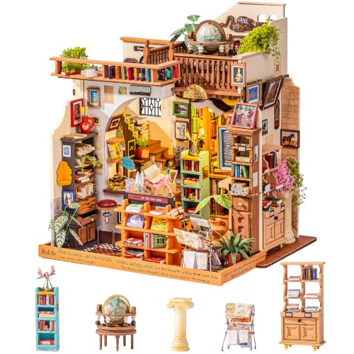 Rolife Bookstore DIY Miniature Dollhouse Kit Creative Gift for Adults
