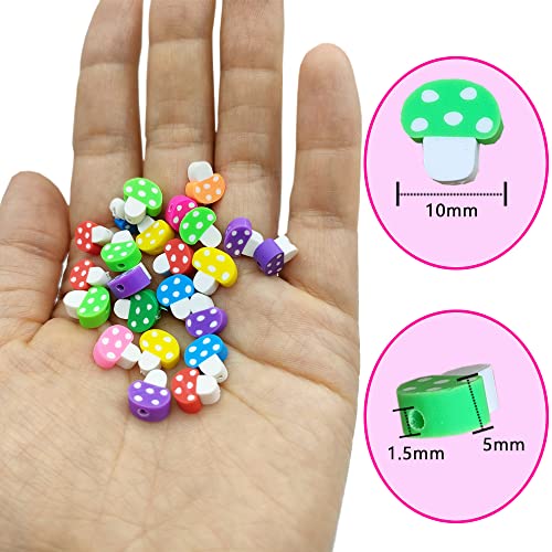 200pcs Mushroom Polymer Clay Beads - color: Mushroom
