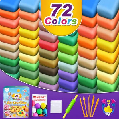Air Dry Clay, 72 Colors Modeling Magic Clay for Kids - color: 72 Colors