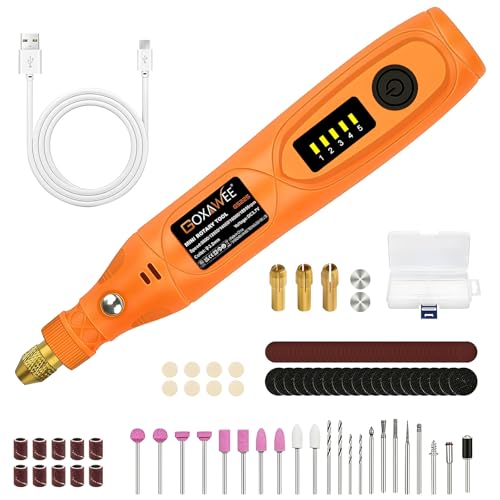 GOXAWEE Mini Cordless Rotary Tool Kit, 105Pcs for DIY Crafts & 3D Prints