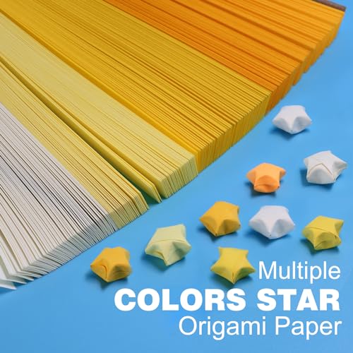FoDau770 Solid Color Star Paper Strips - 1080 Sheet, Yellow Series - color: Solid Yellow Series