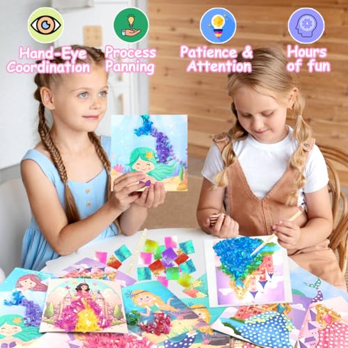 Poke-in Fun Art Fabric Craft,Magical Princesses Kits,Arts and Crafts for Kids,Mess Free Kids'Paper Craft Kits,Art Activity Birthday Ideas for Children,Toys for Girls &Boys Ages 4-10+ - style: Princess