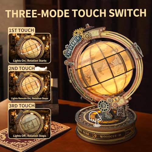 3D Puzzles for Adults LED Night Light DIY Mechanical Model Kit - color: Star Trail Globe