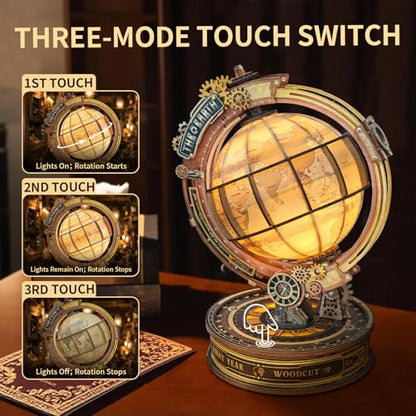 3D Puzzles for Adults LED Night Light DIY Mechanical Model Kit - color: Star Trail Globe