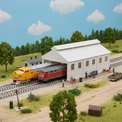N Scale Not-Built Loco Maintenance Building Unpainted Service Shop for Model Railroad JZN5531JJ (White)