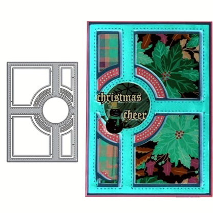 Lapoo Flowers Metal Cutting Die for Scrapbooking - Durable, Cut Stencils for DIY Scrapbook Photo Album Decorative Paper Card, Card Making Supplies (Cross Frame 5.6 x 3.9 in) - style: Cross Frame 5.6 x 3.9 in