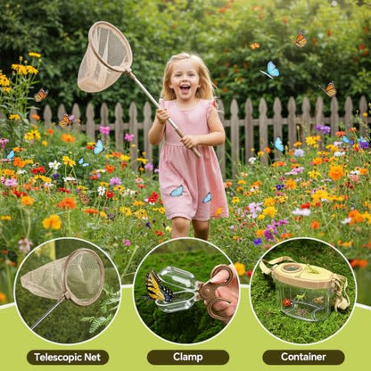 9Pcs Kids Explorer Kit Bug Catching Kit with Magnifying Glass