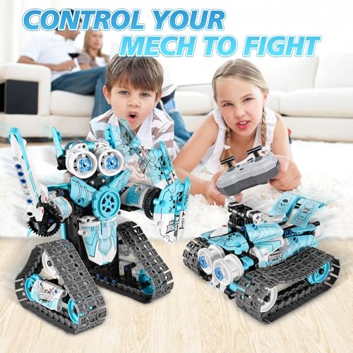 STEM Robot Building Kit for Boys 6-12, APP & Remote Control RC Toy for Kids Science LearningDIY Educational Gift Set for Age 6 7 8 9 10 11 12+ Boys & Girls - color: Blue
