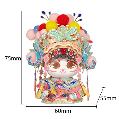 MU 3D Metal Puzzles The Chinese Opera Diva Kitty Cat Figures Model Assembling, Metal Models Kits Miniature Building for Adult, Hobby Birthday New Year Gifts Collectibles Home Decor - style: The Chinese Opera Diva