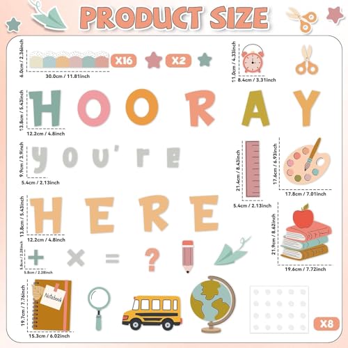 QOUBAI Groovy Bulletin Board Set Hippie Pastel Themed Classroom Welcome Bulletin Board Decoration Stationery Paper Cutout Classroom Decoration for Back to School Office Home Chalkboard Decor Wall Door - style: Groovy Stationery