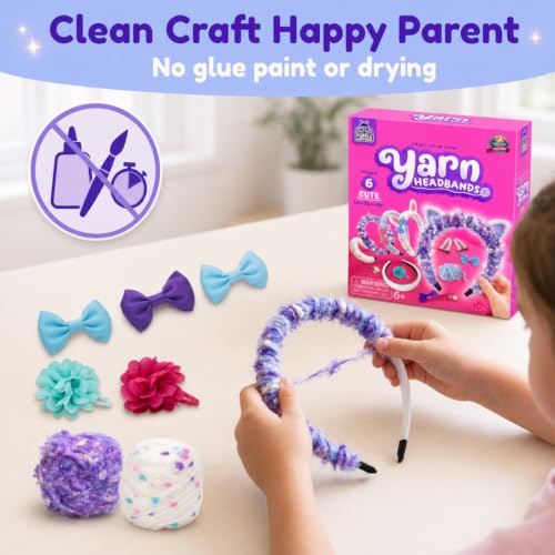 Wrap & Wear DIY Yarn Headband Making Kit, 7 Year Old Girl Birthday Gifts - style: Yarn Headbands