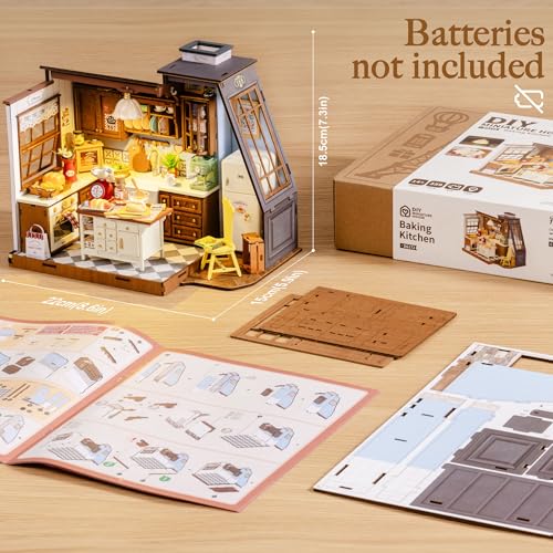 Rolife Baking Kitchen DIY Miniature House Kit with LED Lights - color: Baking Kitchen