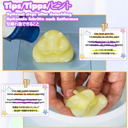 FUNSHOWCASE Taba Squishy Maker 2 Hamster Silicone Molds+Gel+Kits Fufu Squish Making Pack - color: 2 hamster