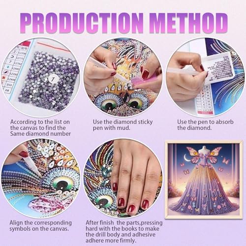 JATOK Diamond Art Kits for Adults, Princess Dress, Special-Shaped Gems - color: Emerald