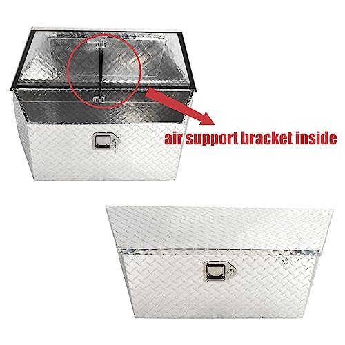 BLACKHORSE-RACING 39" Aluminum Diamond Plate Trailer Tongue Box, Silver - color: Silver, size: 39"(L) x 16.5"(W) x 12"(H)-Diamond Plate