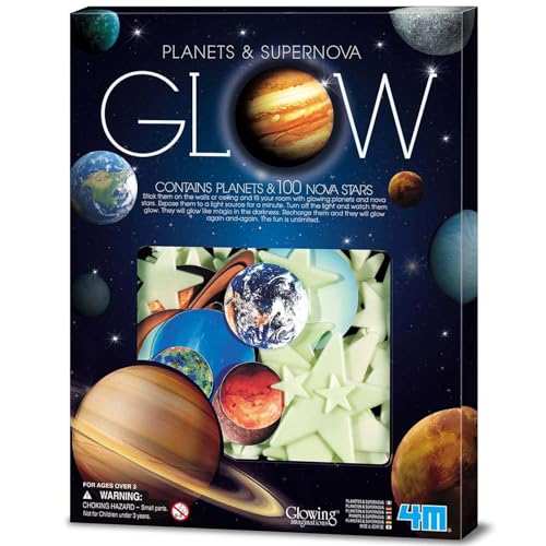 4M Glow Planets & Supernova - 100 Glow-in-The-Dark Wall & Ceiling Decals - size: 100pcs, style: Dark Planets and Supernova