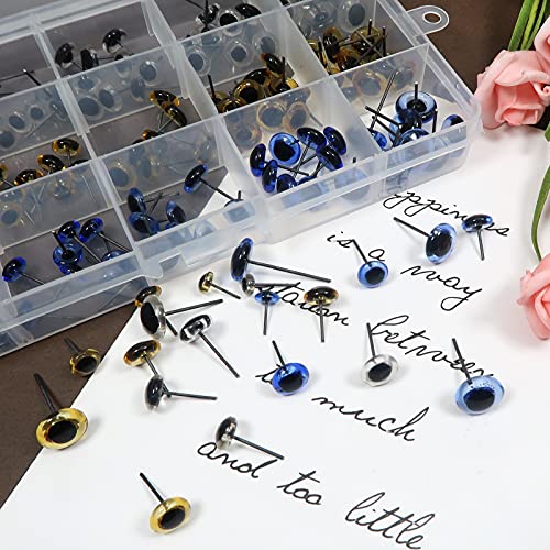 TOAOB 150pcs Glass Eyes Kits 6 to 12mm 3 Colors Craft Eyes for Needle Felting Bears Dolls Decoys Sewing