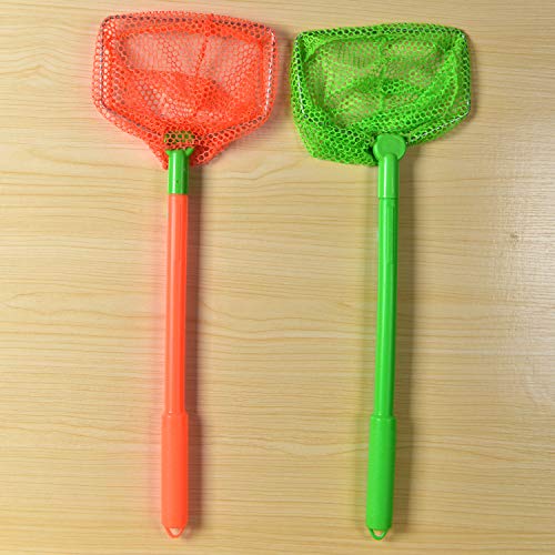 Coopay 2 Pieces Butterflies Kids Fishing Net Catching Bug Floating Bait Beach Nets for Outdoor Playing - color: Green + Orange