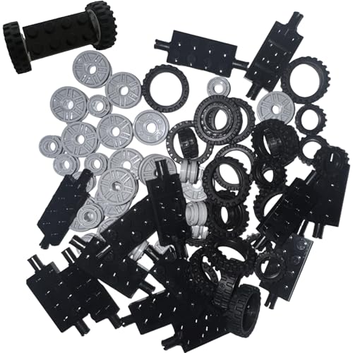 70PCS Tires Wheels and Axles Sets Building Parts Accessories for Car Vehicle Truck