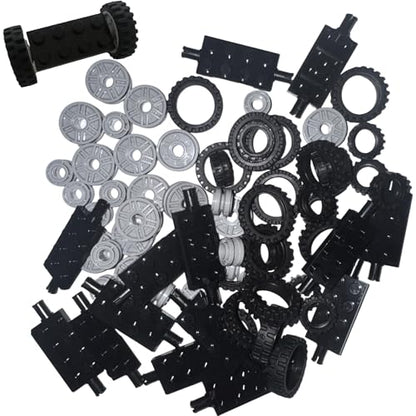 70PCS Tires Wheels and Axles Sets Building Parts Accessories for Car Vehicle Truck