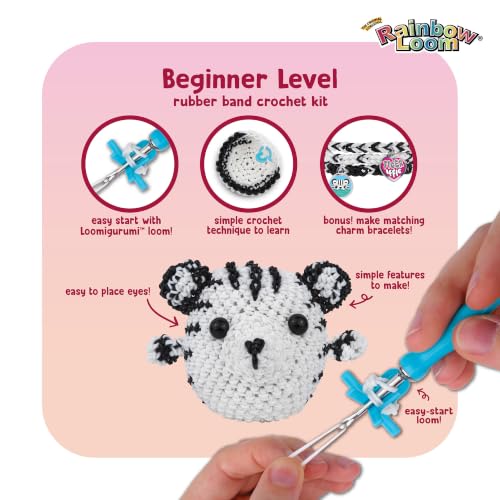 Rainbow Loom Loomigurumi Kit - White Tiger Rubber Band Crafting Set - style: White Tiger