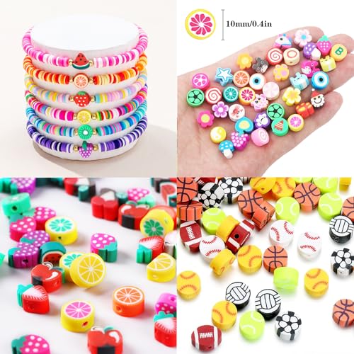 1000PCS Dinosaur Polymer Clay Beads Bracelet Making kit, 24 Style Cute Fun Beads Beads Charms for Jewelry Necklace Earring Making DIY Accessories for Women Girls - color: E1#Style 4