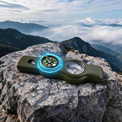 Emergency Survival Safety Whistle，Whistle for Kids with Lanyard,Compass,Thermometer,Ideal for Kayaking, Boating, Hiking, Camping, Climbing - color: Army Green Whistle 2pcs