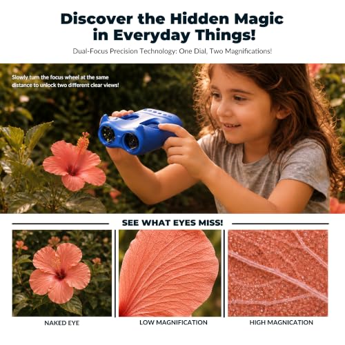 2-in-1 Kids Microscope & Telescope, STEM Science Explorer Toy Gift Age 5-10
